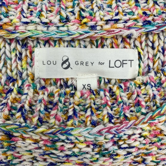 Lou & Grey Rainbow Sprinkle Sweater Oversized Cropped Pullover XS - Picture 3 of 7